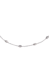Peora Station White Stone Necklace - Silver