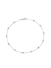 Peora Station White Stone Necklace - Silver