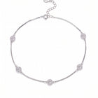 Peora Minimal Crystal Anklet - Silver