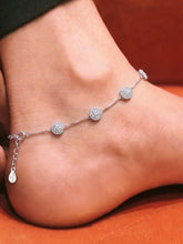 Peora Minimal Crystal Anklet - Silver