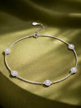 Peora Minimal Crystal Anklet - Silver