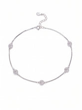 Peora Minimal Crystal Anklet - Silver