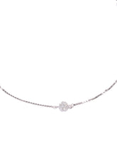 Peora Floral Crystal Anklet - Silver