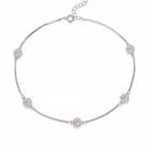 Peora Station Crystal Anklet - Silver