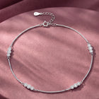 Peora Station Crystal Anklet - Silver
