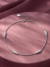 Peora Station Crystal Anklet - Silver
