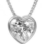 Dainty 925 Silver Heart Crystal Pendant Chain