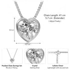 Dainty 925 Silver Heart Crystal Pendant Chain