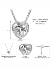 Dainty 925 Silver Heart Crystal Pendant Chain