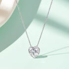 Dainty 925 Silver Heart Crystal Pendant Chain