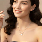 Dainty 925 Silver Heart Crystal Pendant Chain