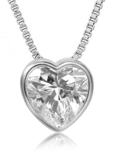 Dainty 925 Silver Heart Crystal Pendant Chain