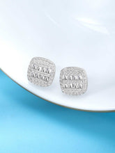 Gleaming CZ Silver Studs