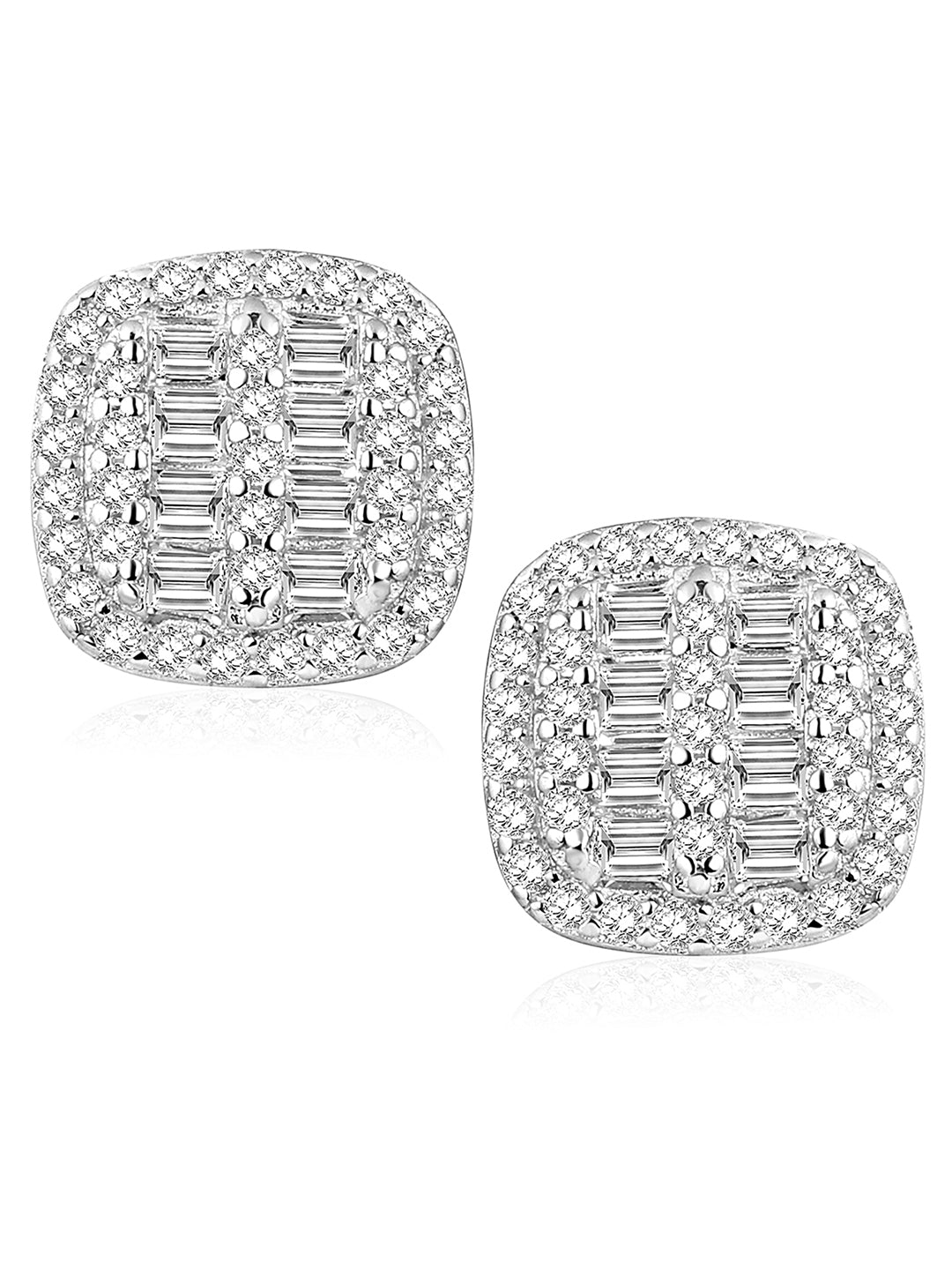 Gleaming CZ Silver Studs