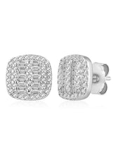 Gleaming CZ Silver Studs