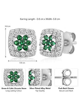 Chic Green & White CZ Studs