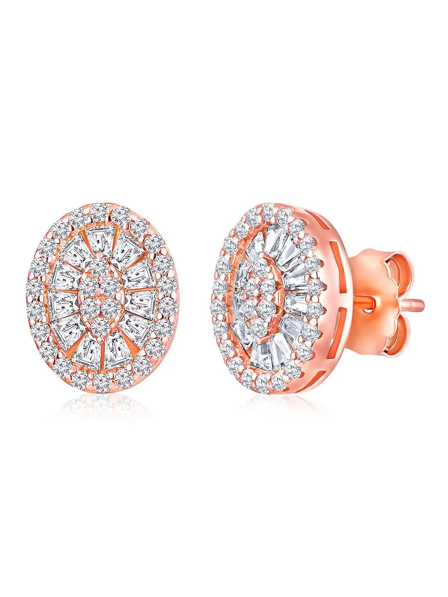 Timeless  Chic CZ Halo Circles - Rose Gold