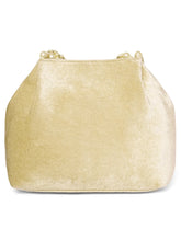 Gold potli bag named Embroidered Beaded Potli Purse, featuring faux pearl detailing and soft fabric texture | Peora
