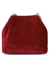Maroon potli bag named Embroidered Beaded Potli Purse, featuring faux pearl detailing and soft fabric texture | Peora
