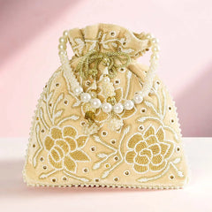 Elegant Graceful Traditional Potli - Cream