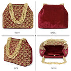 Vintage Pearl Embellished Potli - Maroon