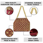 Vintage Pearl Embellished Potli - Maroon