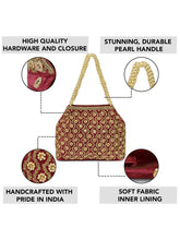 Vintage Pearl Embellished Potli - Maroon