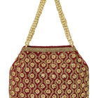 Vintage Pearl Embellished Potli - Maroon