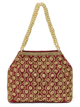 Vintage Pearl Embellished Potli - Maroon