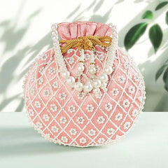 Luxurious Handcrafted Potli Bag Charm - Pink