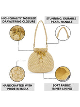 Elegant Beads Potli for Evening Occasions - Cream