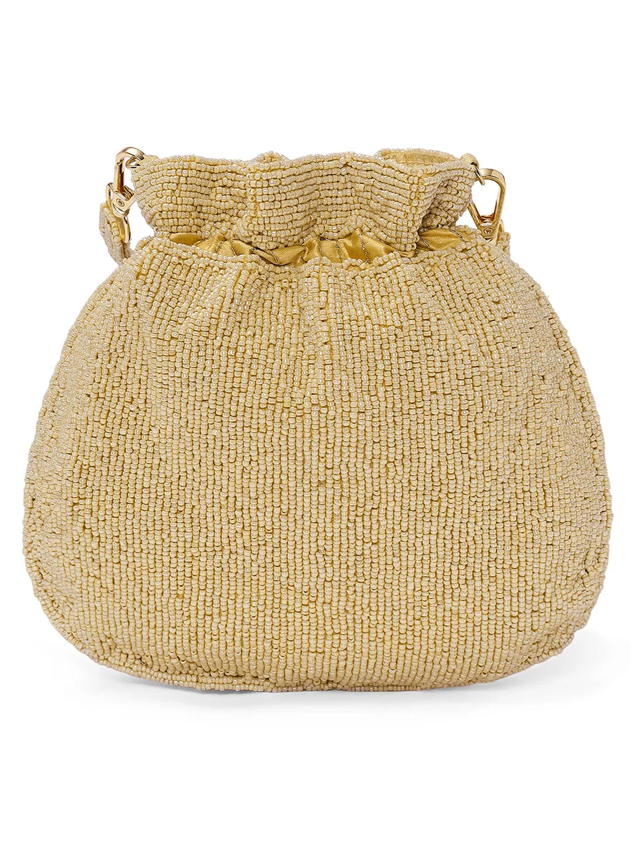 Elegant Beads Potli for Evening Occasions - Cream