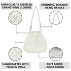 Elegant Beads Potli for Evening Occasions - White