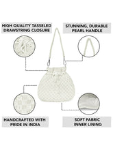 Elegant Beads Potli for Evening Occasions - White