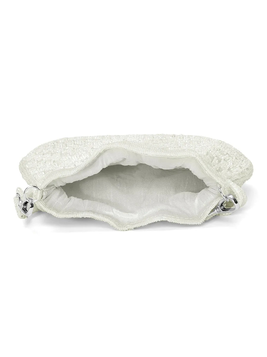 Elegant Beads Potli for Evening Occasions - White
