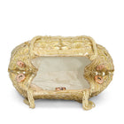 Floral Embroidered Clutch with Beads - Golden