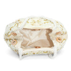 Soft Ivory Floral Clutch for Party Wear - White