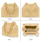 Peora Festive Pearl Embellished Handbag - Gold