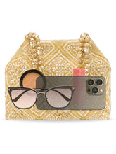 Peora Festive Pearl Embellished Handbag - Gold