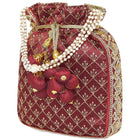 Stylish Glamour Grasp Potli Bag - Maroon