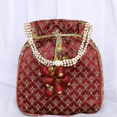Stylish Glamour Grasp Potli Bag - Maroon