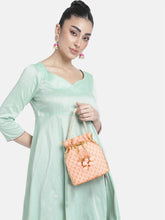 Heritage Embroidered Potli with Pearls