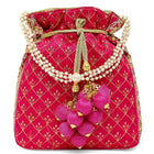Stylish Glamour Grasp Potli Bag - Rani Pink