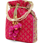 Stylish Glamour Grasp Potli Bag - Rani Pink