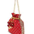 Stylish Glamour Grasp Potli Bag - Red
