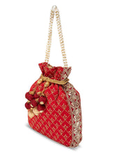 Stylish Glamour Grasp Potli Bag - Red