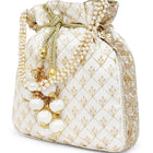 Stylish Glamour Grasp Potli Bag - White
