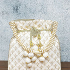 Stylish Glamour Grasp Potli Bag - White