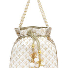 Stylish Glamour Grasp Potli Bag - White