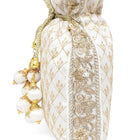 Stylish Glamour Grasp Potli Bag - White